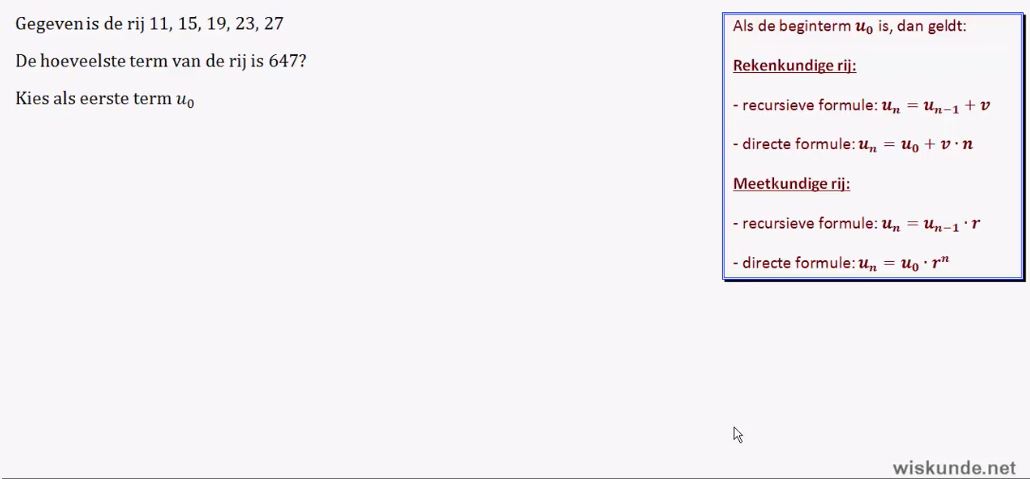 Video Uitwerkingen Vwo 5 H82 Rekenkundige En Meetkundige Rijen 11e