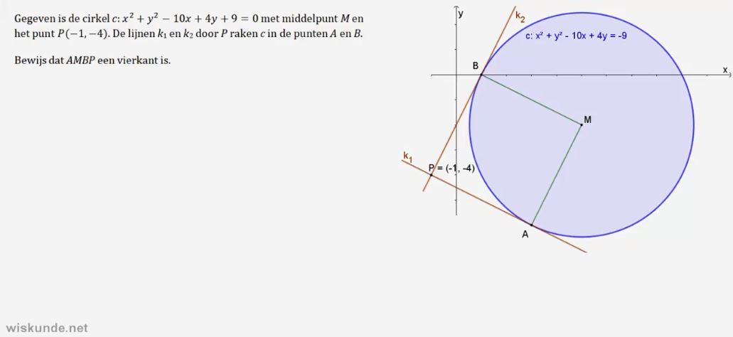 Video Uitwerkingen VWO 4 H7.4: Afstanden En Raaklijnen Bij Cirkels 12e ...