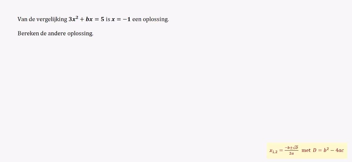 Video Uitwerkingen HAVO 3 H6.1: De Abc-formule 12e Editie - Wiskunde.net